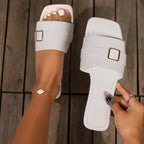 Damen Bequeme Riemensandalen mit modischem Schnallen-Detail EB