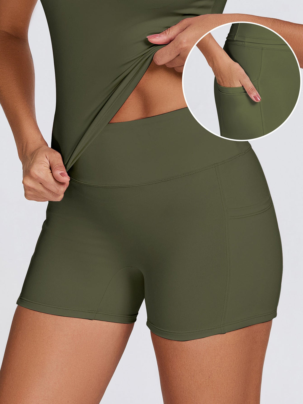 Sportliche Damen-Kompressionsshorts mit praktischen Seitentaschen