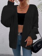 Damen Grobe Strickjacke mit offenem Schnitt und praktischen Taschen EB