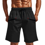 Herren Sportliche Shorts mit vielseitigen Taschen und elastischem Bund EB