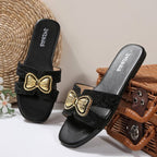Damen Badeschuhe mit eleganten Schleifenapplikationen EB
