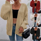 Damen Grober Strickcardigan mit tiefen Taschen und lässigem Schnitt EB