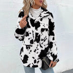 Damen Flauschige Trendjacke mit Tierfell-Optik EB