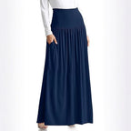 Damen Maxi-Rock mit elastischem Bund und Taschen EB