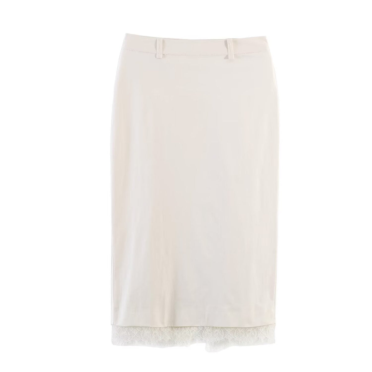 Damen Bleistiftrock mit feiner Spitze und elegantem Bund EB