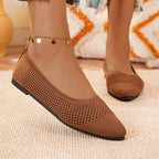 Damen elegante Ballerinas aus atmungsaktivem Mesh-Material EB
