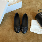 Damen Ballerinas mit elegantem Schleifendetail aus hochwertigem Leder EB