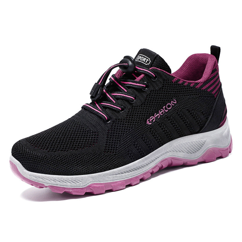 Damen Sportliche Laufschuhe mit atmungsaktivem Mesh-Obermaterial und elastischem Schnellschnürsystem EB