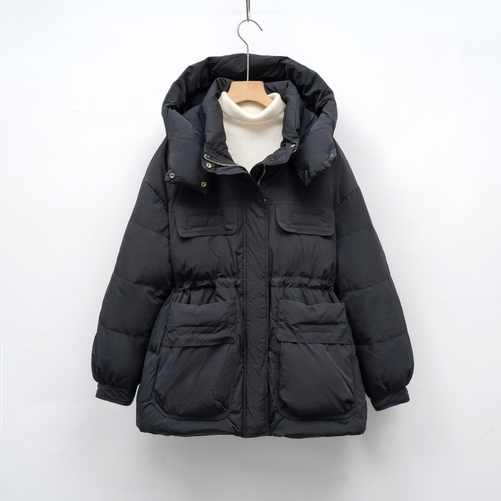 Damen gesteppte Winterjacke mit voluminösem Schnitt und praktischen Taschen EB