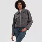 Damen cropped Utility-Jacke mit doppelten Brusttaschen EB