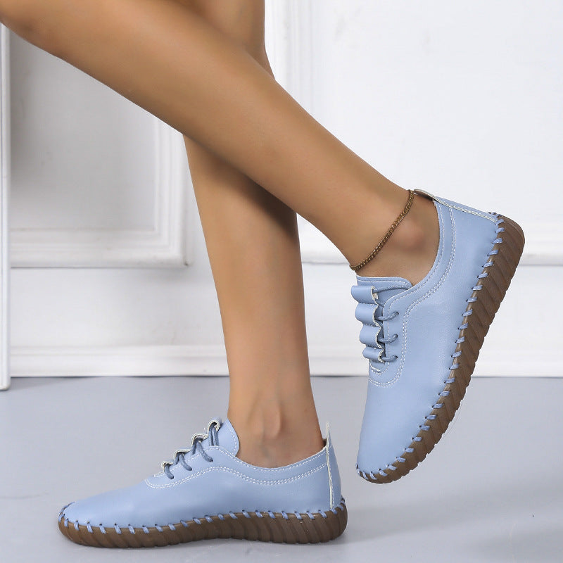 Damen bequeme Schnürschuhe aus atmungsaktivem Kunstleder EB