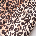 Damen gesteppte Jacke mit Leopardenmuster und praktischen Taschen EB