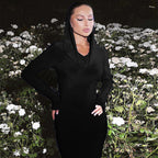 Damen elegantes Abendkleid mit Kapuze und figurbetonter Silhouette EB