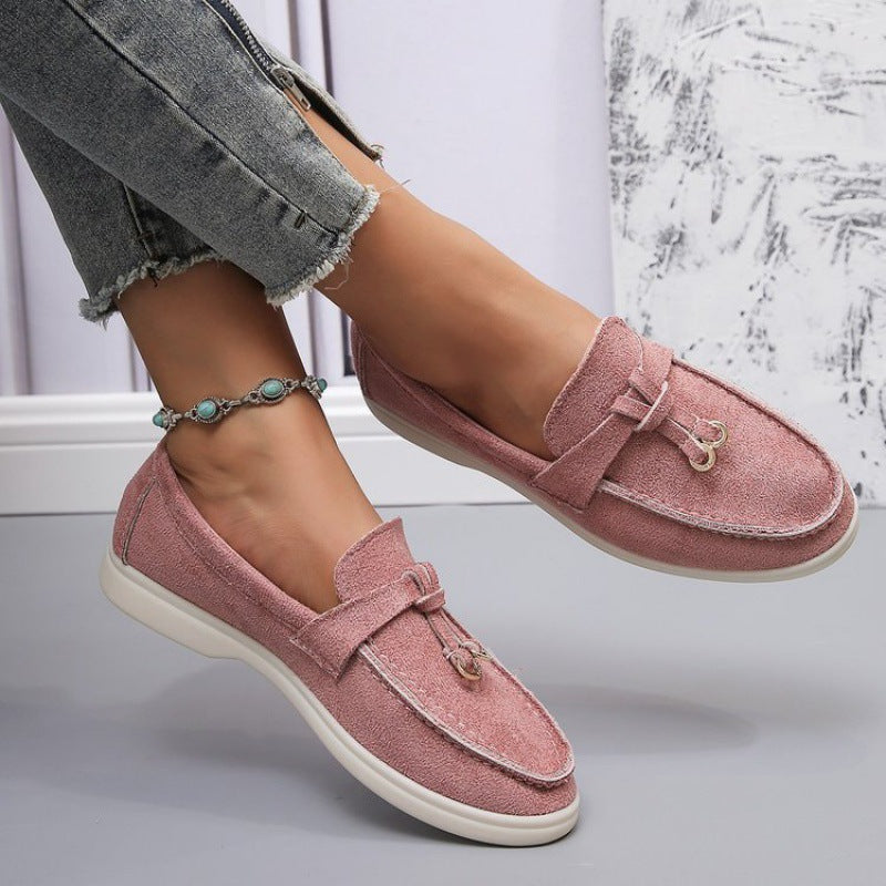 Damen Mokassins mit modischer Naht und stylischer Schnallenapplikation EB
