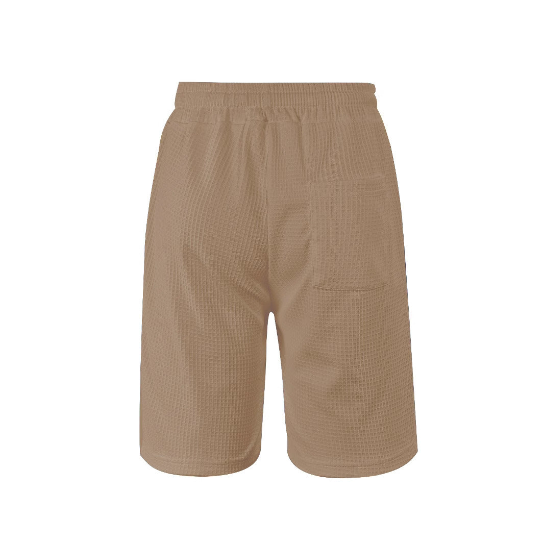 Atmungsaktive Herren-Waffel-Pyjamashorts mit Komfortbund und Kordelzug