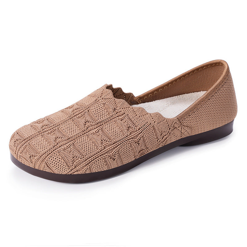 Damen Bequeme Ballerinas aus atmungsaktivem Strickmaterial EB