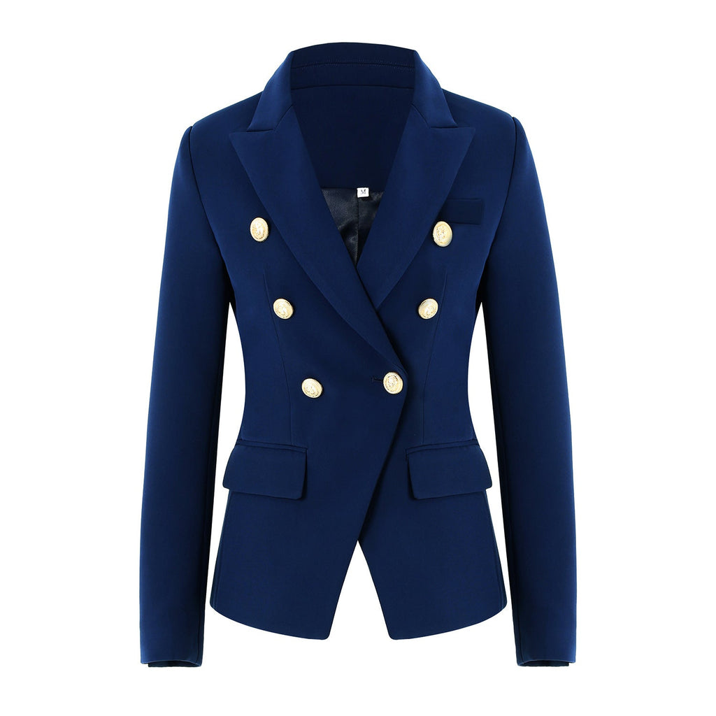 Damen Elegante Doppelreihige Blazerjacke mit goldenen Knöpfen EB