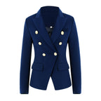 Damen Elegante Doppelreihige Blazerjacke mit goldenen Knöpfen EB