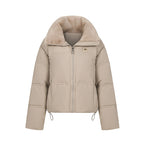 Damen Stylische gefütterte Winterjacke mit abnehmbarem Kragen EB