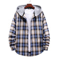Damen Karierte Flanelljacke mit Kapuze EB