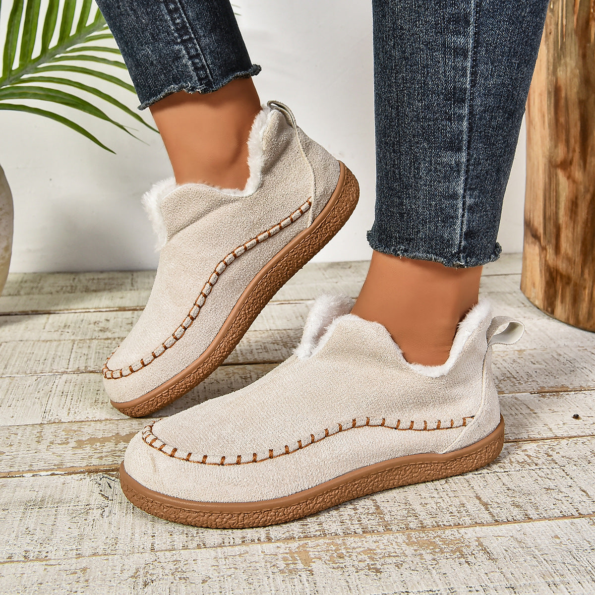 Damen Clog-Schuhe mit kuscheligem Innenfutter  EB