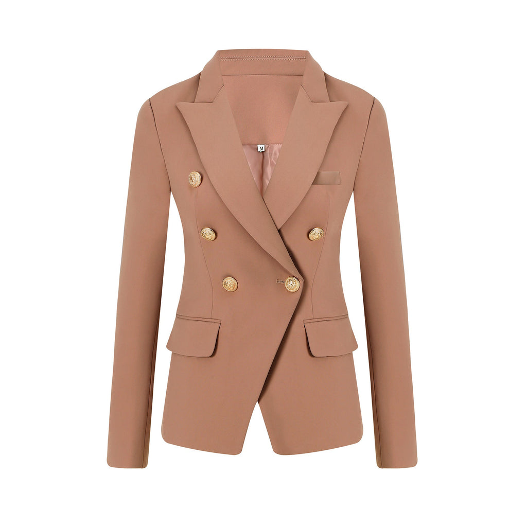 Damen Elegante Doppelreihige Blazerjacke mit goldenen Knöpfen EB