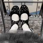 Damen Ballerinas mit modischem Strass-Detail und dekorativem Riemendesign EB