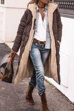Damen Lange Winterjacke mit weich gefüttertem Kragen EB