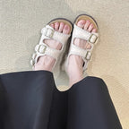 Damen bequeme Clogs mit verstellbaren Schnallen und ergonomischem Fußbett EB