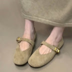 Damen elegante Ballerinas mit modischem Schnallenverschluss EB