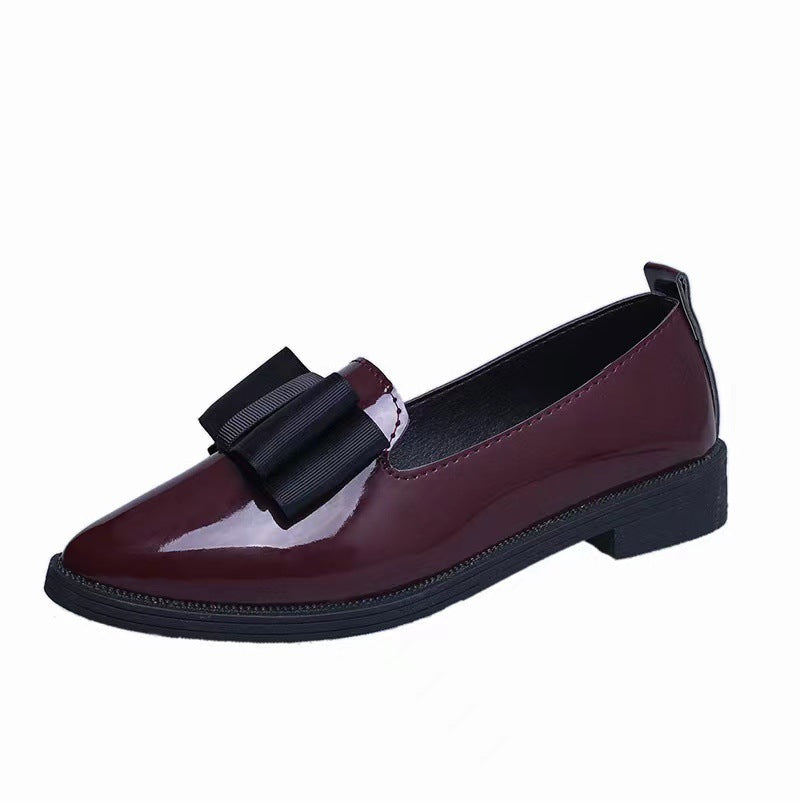 Damen Ballerinas aus Hochglanz-Leder mit eleganter Schleifen-Applikation EB