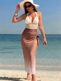 Damen Exklusiver Strand-Midi-Rock mit bindbarem Detail EB