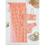 Damen Buntes Crop-Top und Rock Set EB