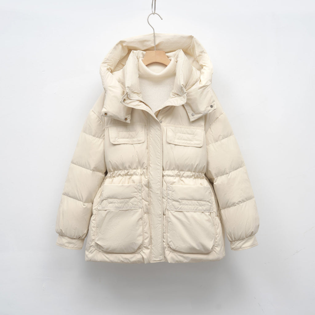 Damen gesteppte Winterjacke mit voluminösem Schnitt und praktischen Taschen EB