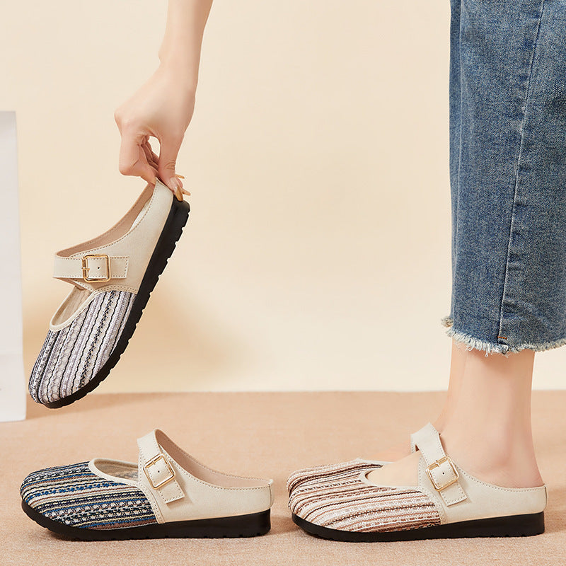 Damen Bequeme Clogs mit modischem Riemen und dekorativem Design EB