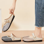 Damen Bequeme Clogs mit modischem Riemen und dekorativem Design EB