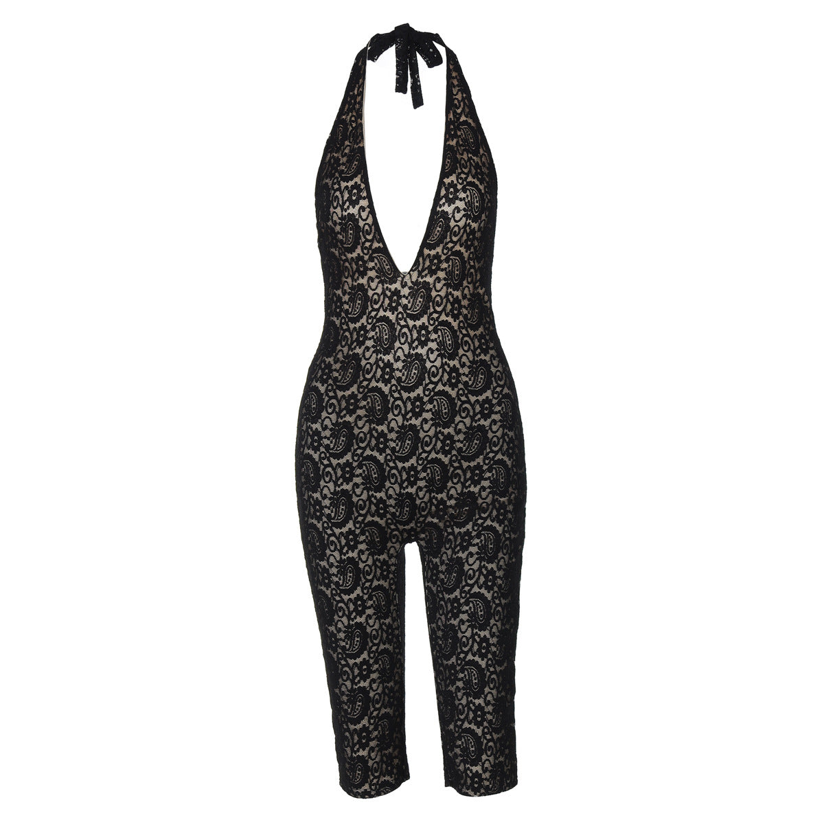 Damen Eleganter Jumpsuit aus feiner Spitze EB