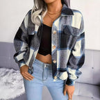 Damen karierte Hemdjacke EB
