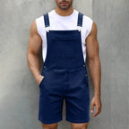 Herren Denim Latzshorts mit Taschen
