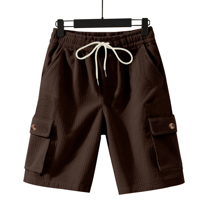 Herren-Cordshorts mit Cargo-Taschen und Kordelzug