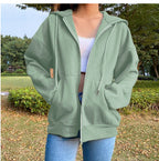 Damen bequeme Kapuzenjacke mit praktischen Taschen und lässigem Schnitt EB