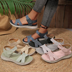 Damen Bequeme und stilvolle Riemensandalen mit elastischen Details EB