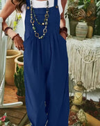 Damen Lässiger Jumpsuit mit praktischem Taschendesign und weiten Beinen EB