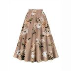 Damen Maxi-Rock mit floralem Muster und taillierter Schleife EB