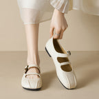 Damen Ballerinas mit eleganter Schnalle und hochwertigem Leder EB