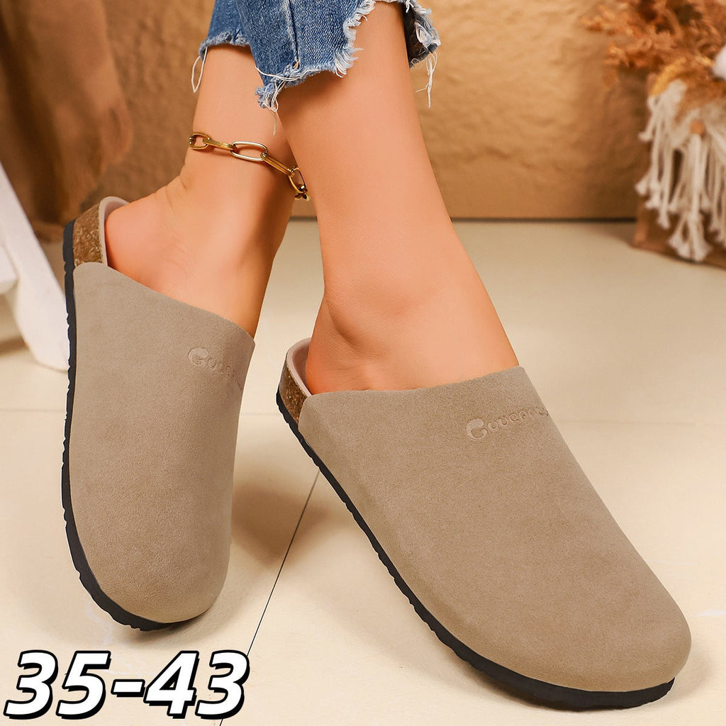 Damen Bequeme Clogs aus weichem Wildleder mit anatomisch geformtem Fußbett EB