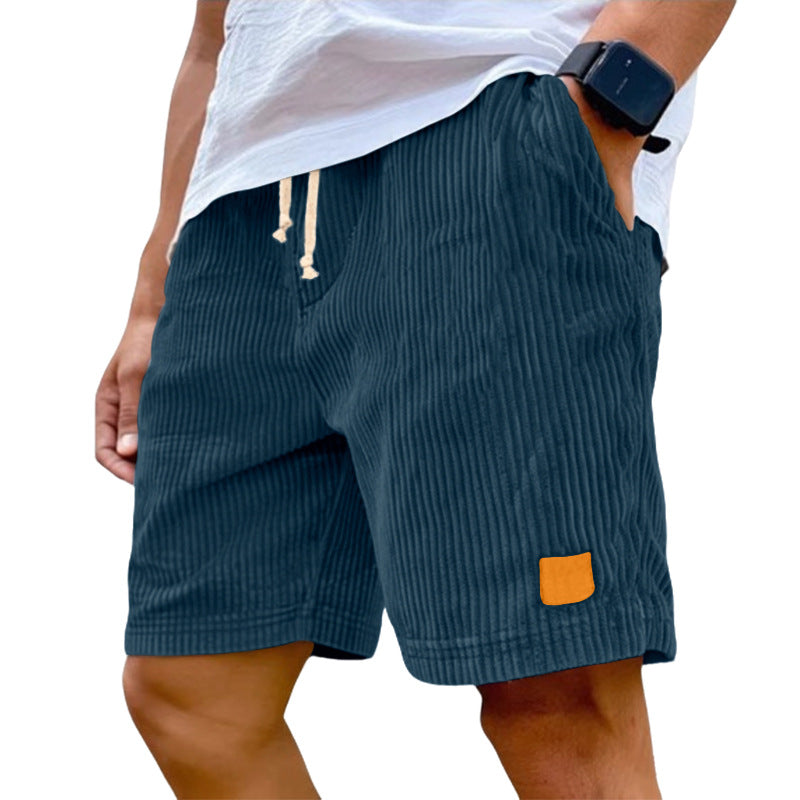 Feincord-Shorts für Herren mit elastischem Kordelzugbund