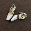 Damen elegante Ballerinas mit geschmackvoller Überkreuz-Schnürung und komfortablem Blockabsatz EB