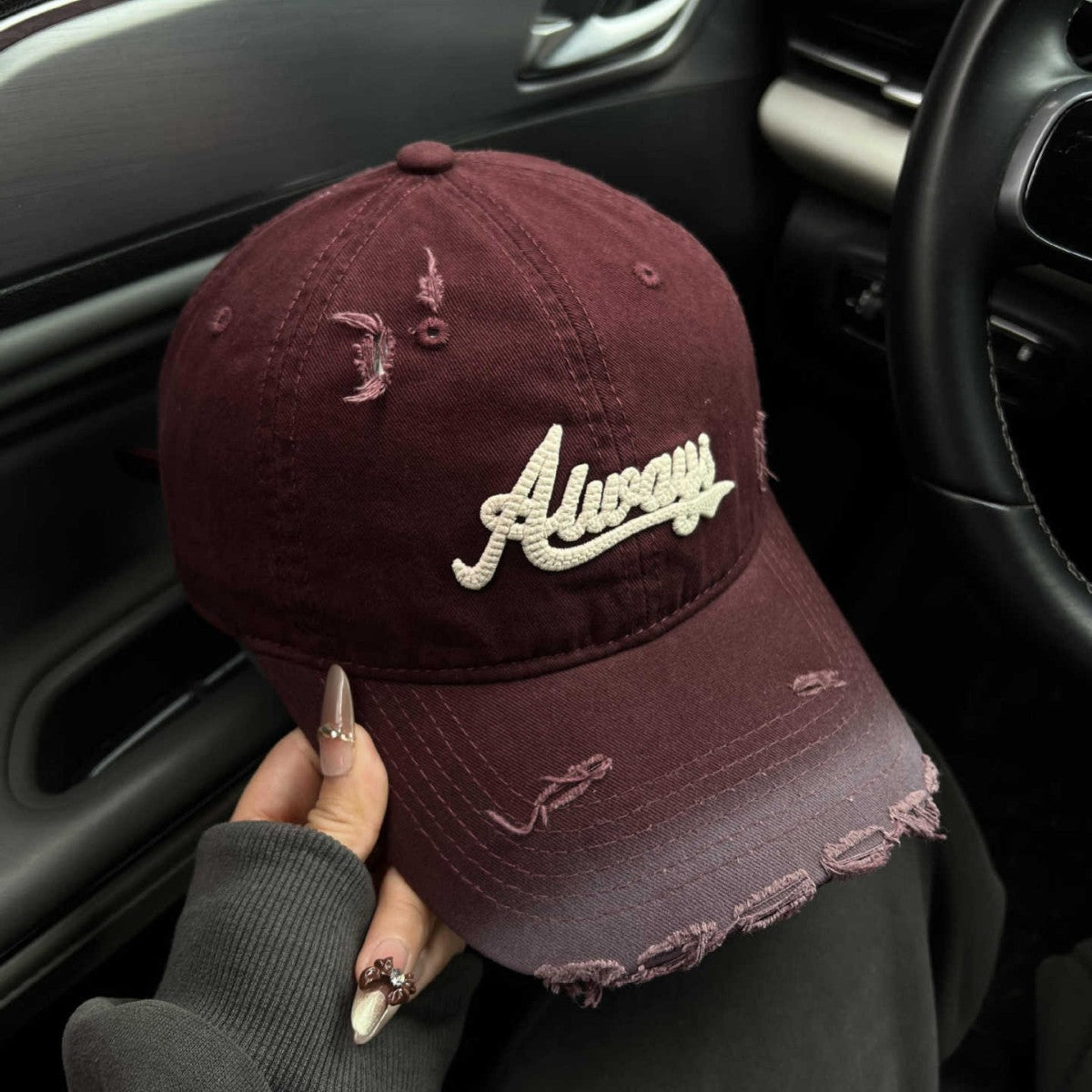 Damen-Baseballkappe mit Distressed-Grafik