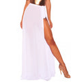 Damen Eleganter Wickelrock aus leichtem Chiffon mit hohem Schlitz EB